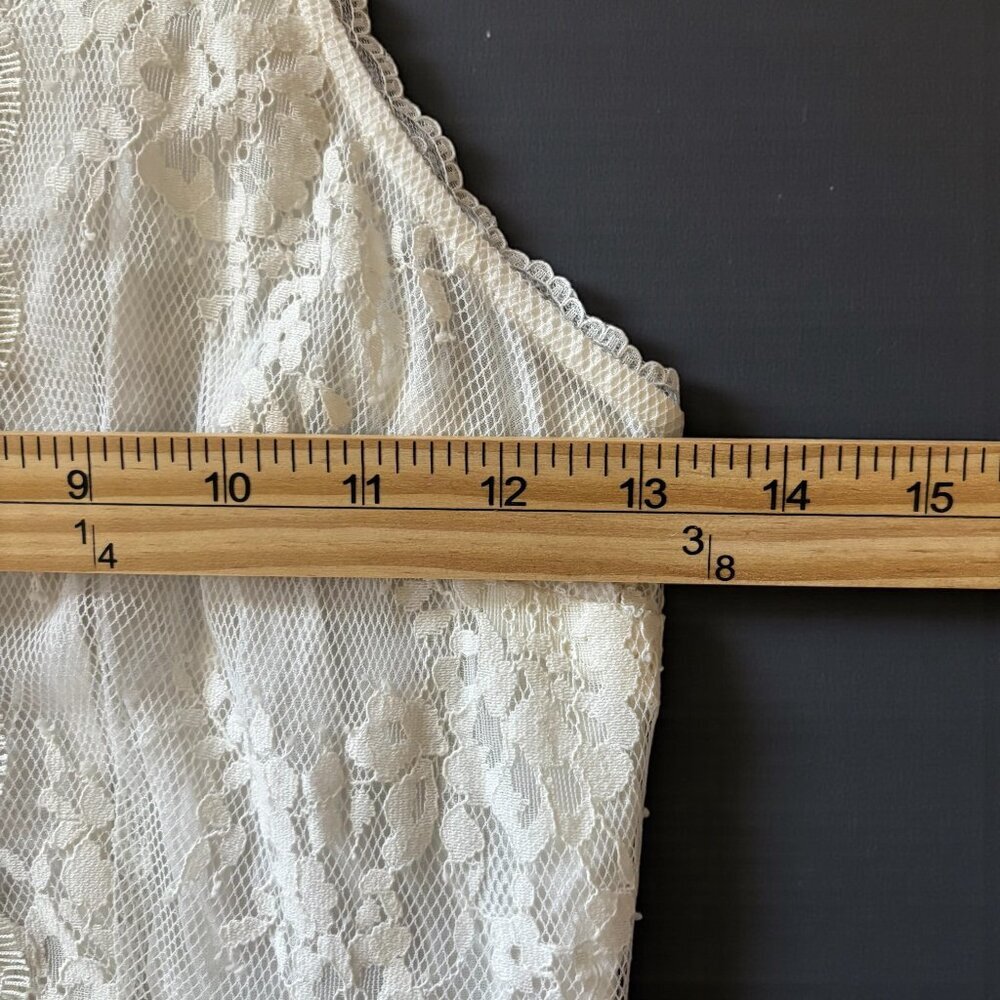 Free People Verushka White Eyelash Lace Mini Dress Womens Size 2 Boho Fairy Y2K - Picture 9 of 11